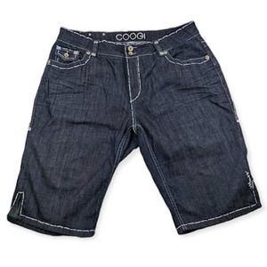 COOGI Dark Wash Bermuda Flap Pocket Shorts Women's Size 20